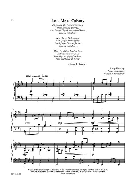 Lead Me To Calvary Sheet Music For Piano Solo Sheet Music Now