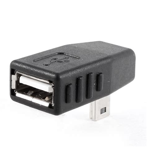 Black Usb 20 Type A Female To Mini B 5 Pin Male 90 Degree Adapter R8z8