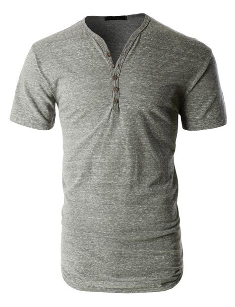 Le No Premium Mens Lightweight Short Sleeve Crewneck Henley Shirt