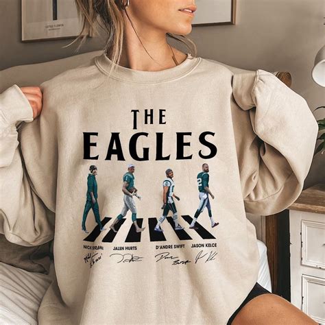 The Eagles Walking Abbey Road Signatures Football Shirt Nick Etsy