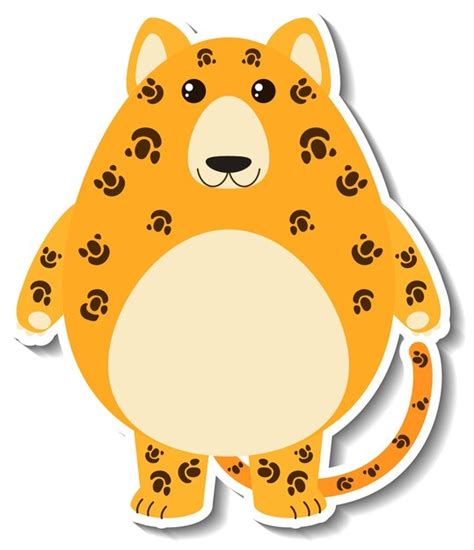 Free Vector A Cute Leopard Cartoon Animal Sticker