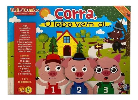 Corra O Lobo Vem Ai Jogo De Tabuleiro Brinquedo Educativo De