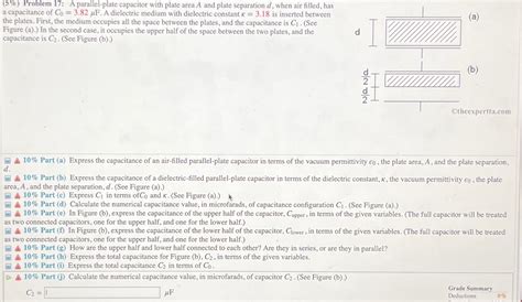 Solved 5 Problem 17 A Parallel Plate Capacitor With