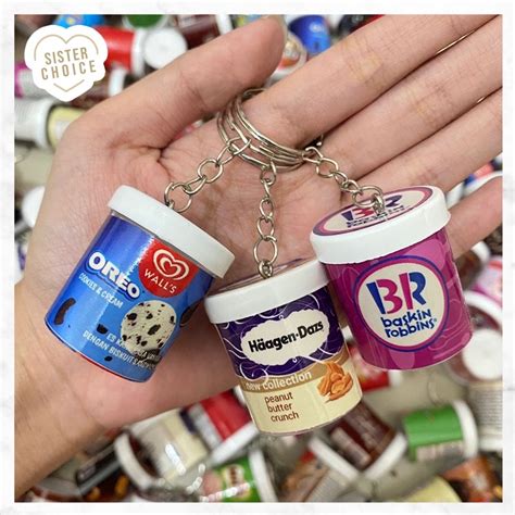 Jual Gantungan Kunci Miniatur Ice Cream Cup Ganci Ice Cream Ganci