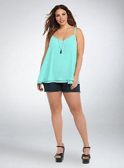 Double Layered Chiffon Cami Tank Top Fashion Chiffon Plus Size Summer