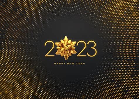 Frohes Neues Jahr 2023 Goldene Metallic Luxuszahlen 2023 Mit Goldener