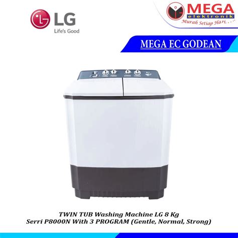 Jual Lg Mesin Cuci 2 Tabung Kapasitas 8kg Seri P8000n Garansi Resmi Shopee Indonesia