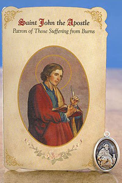 Healing Saints: Burns, St. John Apostle Holy Card w/ Medal | Sacred Heart Retreat House Shop