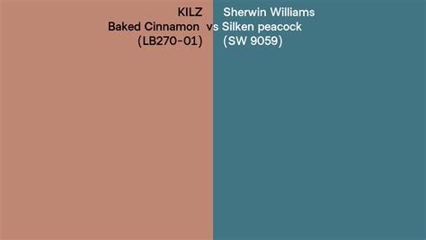 KILZ Baked Cinnamon LB270 01 Vs Sherwin Williams Silken Peacock SW