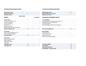 Fillable Online Balance sheet with financial ratios template.xls Fax ...