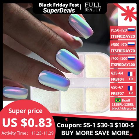 Aurora Mirror Glitter Nail Chrome Pigment Holographic Irridescent