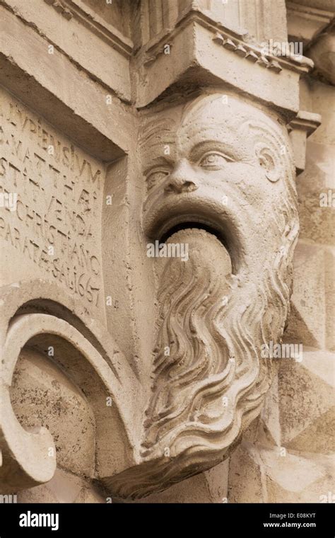 Statue Of Man With Long Beard Outside A Church In Lecce Puglia Italy