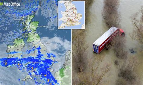 UK weather: Britain on flood alert with lorry driver rescued after ...