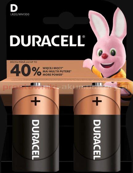 Bateria Alkaliczna Duracell Lr20 D2 Mn1300 Blister 2szt Prostowniki Akumulat