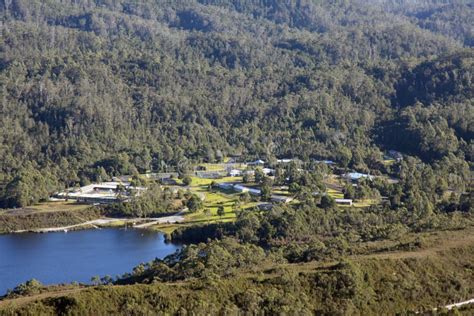 Aerial View Of Strathgordon Town In Tasmania Stock Image Image 74946755