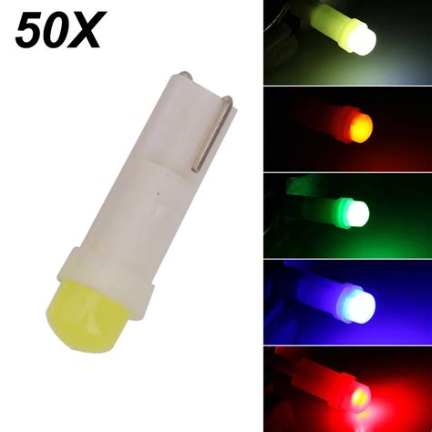 50Pcs T5 Led Bulb W3W W1 2W Led Canbus Car Interior Lights Dashboard