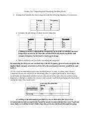 Chapter Work Docx Chapter Two Organizing And Visualizing Variables