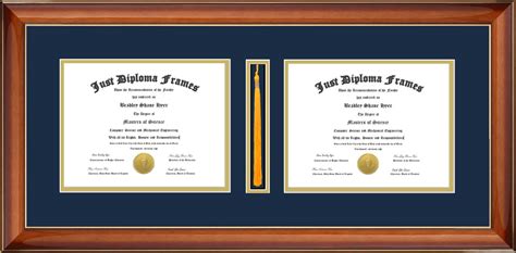 Just Diploma Frames W Navy Matsbystassel