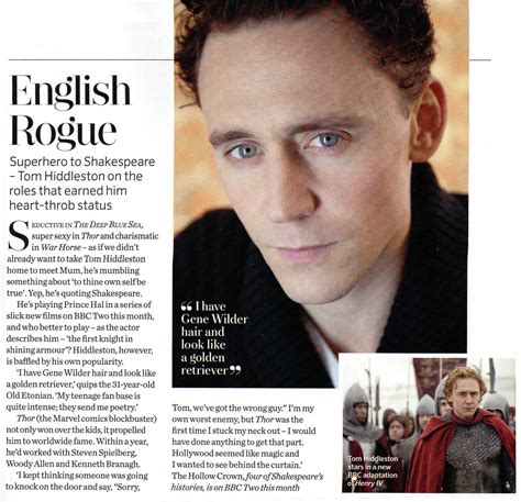 Tom Hiddleston Portugal Scan Da Revista Marie Claire UK