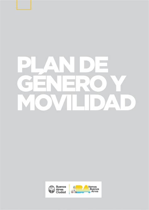 Pdf Plan De GÉnero Y Movilidad Gobierno De La Ciudad · La