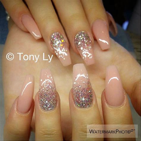 Nude With Glitter Nail Designs Glitter Nail Art Designs Nail Art