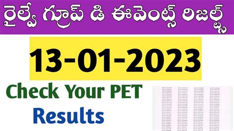 Rrc Secunderabad Pet Results Released Youtube