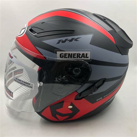 Jual Helm Nhk R Motif Nema Black Red Silver Doff Hitam Merah Abu Dop