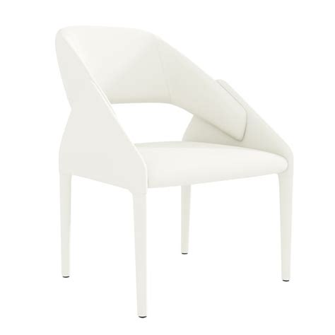 Free Shipping on Modern White Faux Leather Dining Chair Open Back ...