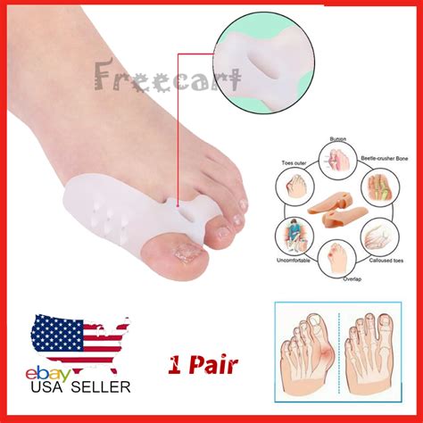 Pair Silicone Gel Bunion Toe Corrector Orthotics Straightener