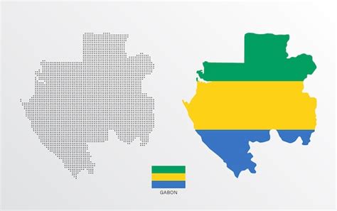 Premium Vector Set Of Political Maps Of Gabon With Regions Isolated