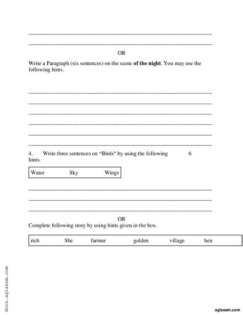 Class English Sample Paper Pdf Practice Model Question Paper