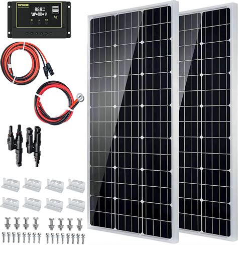 Topsolar 200 Watts 12 Volt24 Volt Solar Panel Kit With High Efficiency Monocrystalline Solar