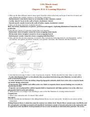 LO 6 Doc LO6 Muscle Tissue Bio 241 Chapters 10 11 Learning