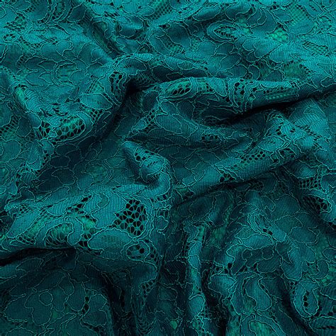 Turquoise Blue Lace Fabric — Tissus En Ligne