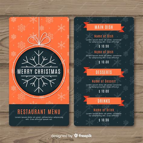 Free Vector Christmas Menu Template