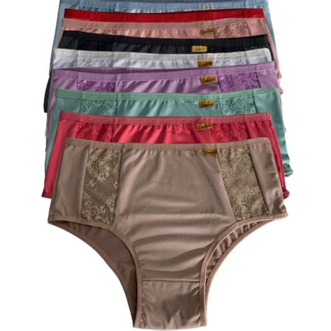 Kit Calcinha Plus Size Cintura Alta Lingerie Feminino Calçola Senhora Cós Alto Vovó Renda