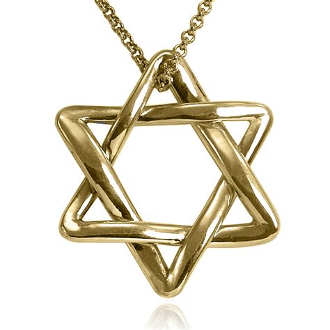 Anzor Jewelry 14k Solid Yellow Gold Jewish Star Of David Pendant With