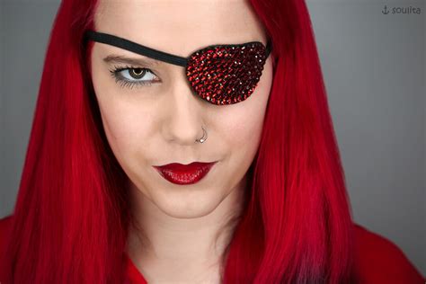 Eye Patch Red Sparkle Rhinestones Cosplay Etsy