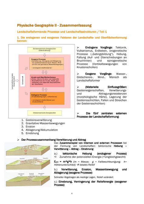 Zusammenfassung Physische Geographie 2 Physische Geographie II