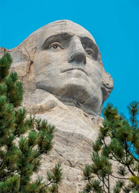 Mount Rushmore National Memorial Sculpture George Washington Close Up ...