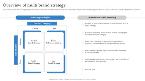 Overview Of Multi Brand Strategy Formulating Strategy With Multiple