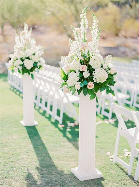 White Flower Aisle Arrangement Vip Floral Designs