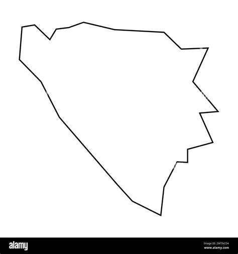 Bosnia And Herzegovina Country Thin Black Outline Silhouette