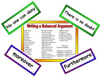 Balanced Argument Vocabulary And Resource Pack By The Teacher Resource