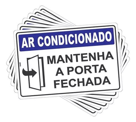 Placas Sinaliza O Ar Condicionado Mantenha Porta Fechada