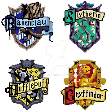 Harry Potter Houses Pixel Art Edition By Mihneasto On Deviantart