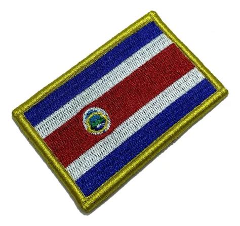 Bp0201v01 Bandeira Costa Rica Patch Bordado Fecho Contato