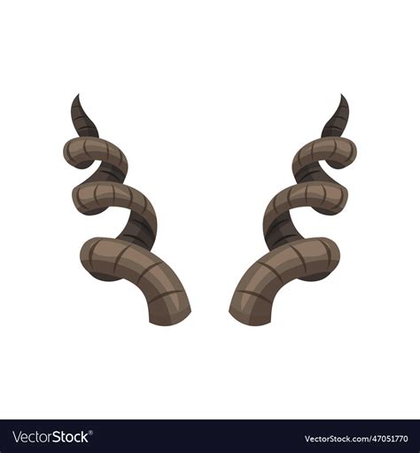 Horns of markhor set Royalty Free Vector Image