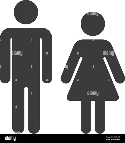 Man And Woman Figure Black Icon Restroom Symbol Stock Vector Image