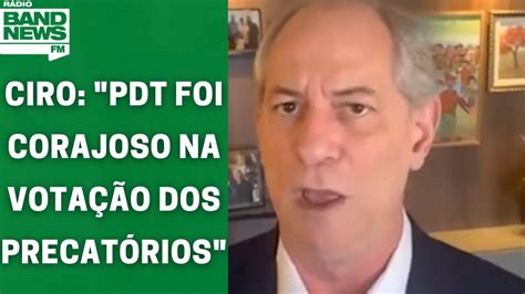 Ciro Gomes fala sobre a crise no PDT após PEC dos Precatórios YouTube